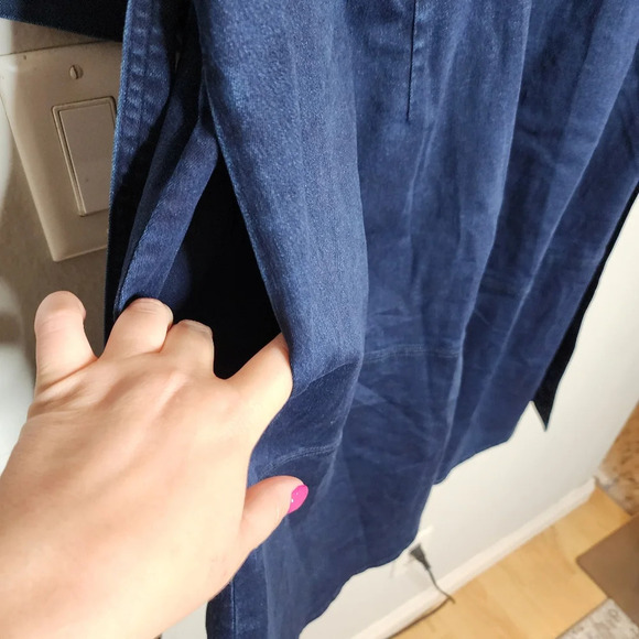 NWT Liz Claiborne Stretch Denim Button Front Belted Midi Dress Size 20W - Picture 3 of 16